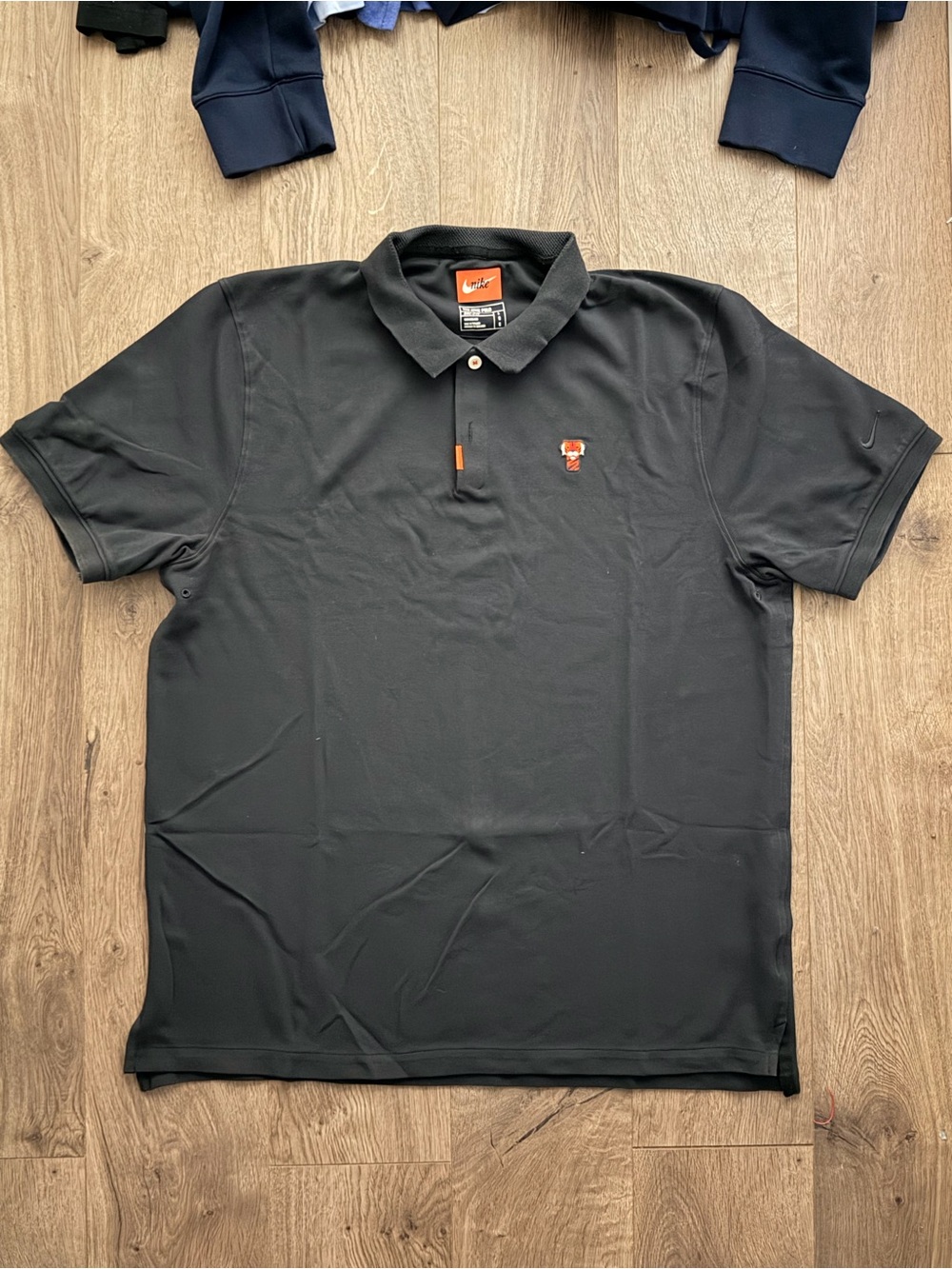Nike Black Polo with Small Tiger Patch